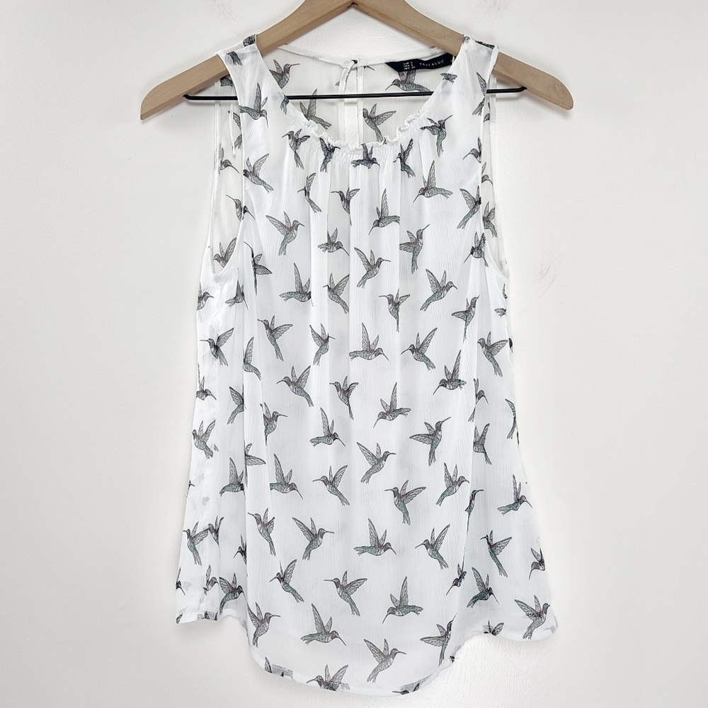 Zara Trafaluc Sleeveless Hummingbird Top